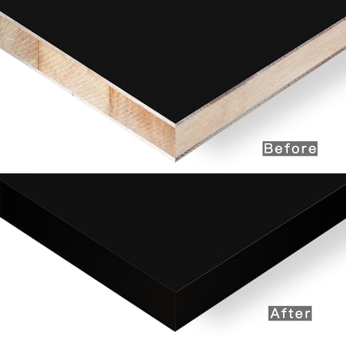 Image of PVC Black Edge Banding, 3 /4 inch x 100ft roll of Veneer Edge Banding Pre-glued Flexible Edging, Tape Banding on with Hot Melt Adhesive Easy Application for Cabinet