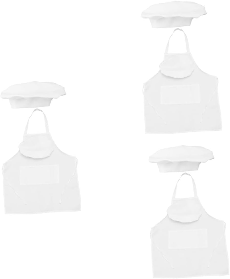 Cabilock Kitchen Apron with Chef Hat Sleeveless Cooking Apron for Adults and Matching Hats for Professional and