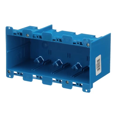 Carlon B468R Work Outlet Box, 4 Gang, 7.57-Inch Length by 2.89-Inch Width by 3.56-Inch Depth, Blue