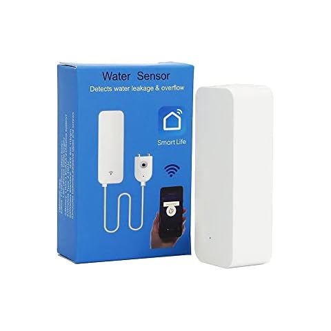 MincoHome Water Sensor Detects Water Leakage and Overflow Mini Flood Detector for Alarm System and Smart Home Automation (White) Cover