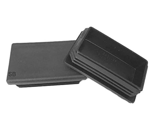 Image of (Pack of 2) Snap in Rectangular 3 inch x 2 inch Cap Plugs | 10-14 Ga Steel Pipes /Rods | Fence Post Finishing Inserts | Fitness Equipment End Caps