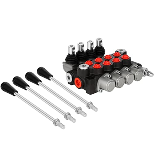 GYZJ Hydraulic Flow Control Valve 4 Spool 11 GPM SAE Ports Adjustable Relief Lever Handle Double Acting Parallel Center… - Image 5