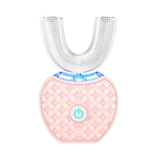 Dmend電動音波は歯を保護します、口腔洗浄ブラシ、ツール、U字型超音波、大人の歯のホワイトニングブラシ、大人の口腔クリーナー、自動、360度磁気回転、磁気充電 (ピンク)