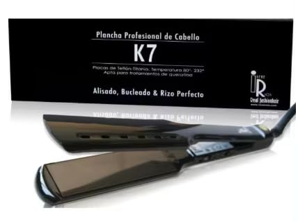 PLANCHA K7 OSA IRENE RIOS ALIASDO PERFECTO PARA PELO RIZADO ENCRESPADO. (Negro)