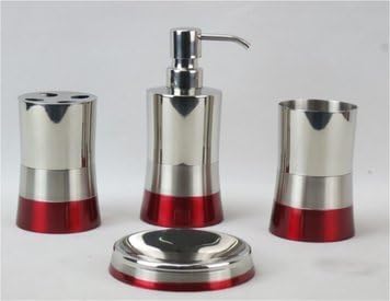 Hopeful Enterprise 4 Piece Bathroom Accessory Set Color: Red
