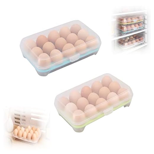 2 Pcs Boite a Oeufs en Plastique, Boîte de Rangement pour Oeufs, Boîte à Oeufs Réfrigérateur, Boîte à œufs avec Couvercle Pour 15 œufs, Empilable, Facile d'entretien, Plastique, Portable
