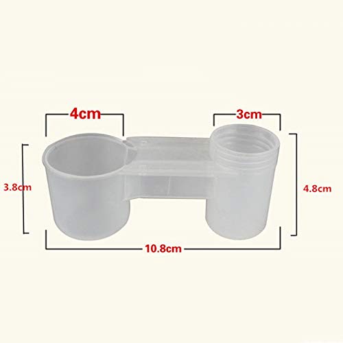 10/20 piezas jaula de aviario de plástico portátil taza de bebedero transparente botella de agua alimentador de pájaros accesorios de bebedero para palomas (Color : 20pcs)