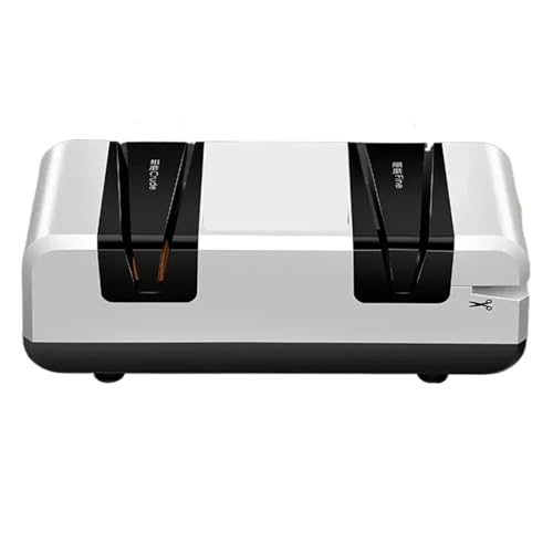 電動ナイフシャープナー 多機能 自動カット マイナスドライバー はさみ ナイフ用 高速(White Set 1)
