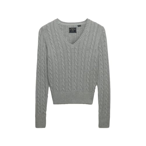 Superdry Pull à Col en V Washed Cable Jumper XS