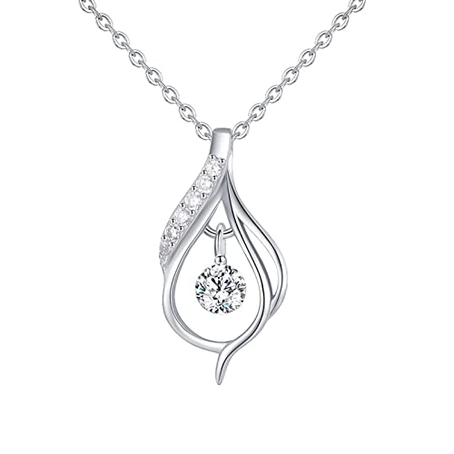 Collier en argent 925 et zircone pour femme avec motif celte