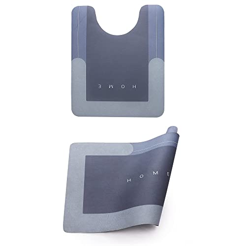 Photo 1 of 2Pcs Super Absorbent Bath Mat and U-Shaped Toilet Rugs Set