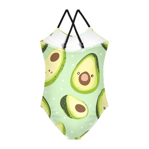 KLL Funny Avocado Girls' 1 Piece Swimsuits Summer Swimming Suits Adjustable Strap Cute2