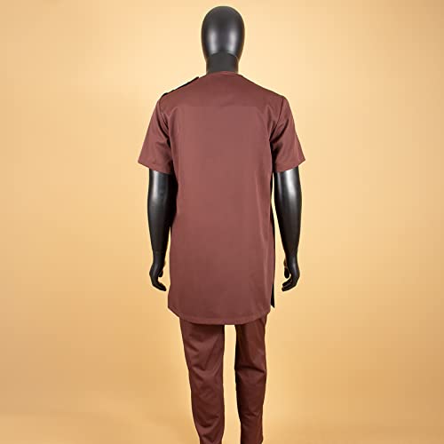 African Suits for Men Shirts and Pants 2 Piece Set Ankara Attire Plus Size Casual Outfit Tracksuit4