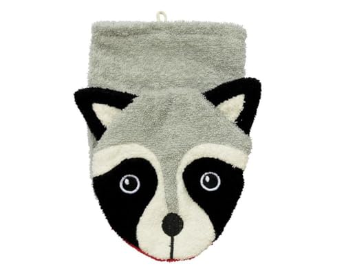 Generisch Bio Waschbär Waschlappen Grau Rot