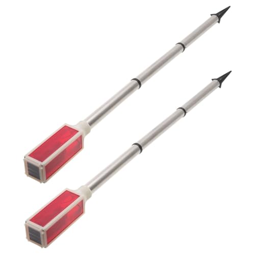 VALICLUD 2 Stück Solarbetriebene Einfahrtsmarkierungen Mit Erdspieß Wetterfeste Reflektorleuchten Rote Signalleuchten Für Außenbereiche...