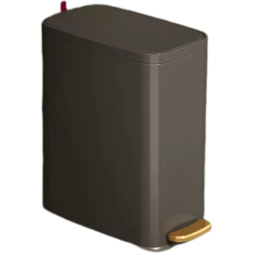 Bote De Basura for Baño con Tapa, Bote De Basura Delgado De 7 litros, Pequeño Cubo De Basura con Tapa Desplegable for Cocina, Dormitorio, Sala De Estar, Oficina(Grey)