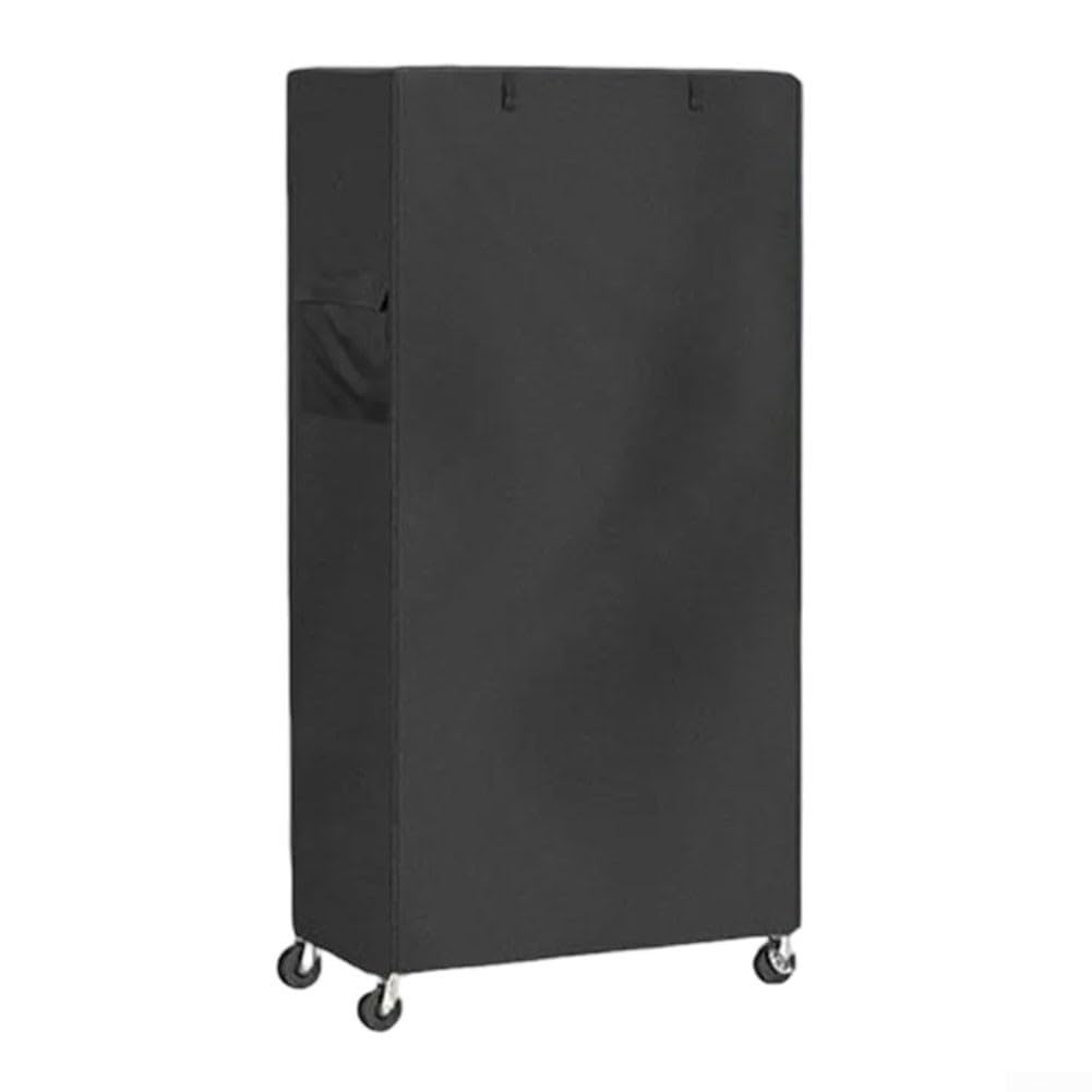 EasyByMall Housse d'étagère en fil métallique 420D très résistante à la poussière pour étagère de rangement extérieur, 92 x 46 x 183 cm