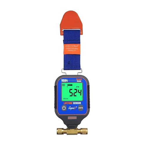 Digital Vacuum Gauge (Vacuum Range: 0 to 19,000 Micron) for Refrigeration System, Evacuation and High Precision Laboratory Tests | Model: Supco VG64