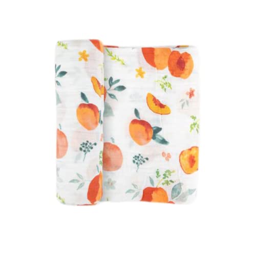 Image of Little Unicorn Premium Cotton Swaddle Baby Blanket | Breathable Fabric | for swaddling, Play, Nursing & More (Georgia Peach)