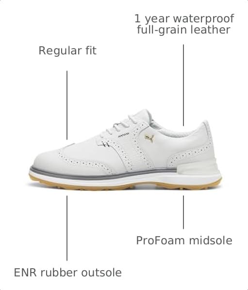 Image of Puma Golf Avant Golf Shoe, Feather Gray-Slate Gray, 7