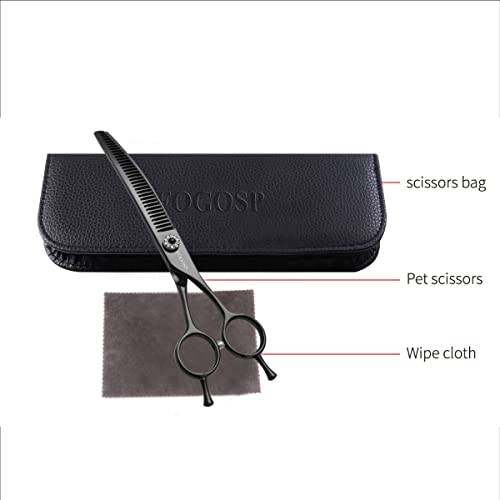 Image of 7.25 Inch Curved Chunker Shears Dog Grooming Scissors 440c Stainless Steel Chunkers Shears Thining Rate 70% Blending Shears For Dogs And Cats Grooming Curved Chunkers (BLACK)