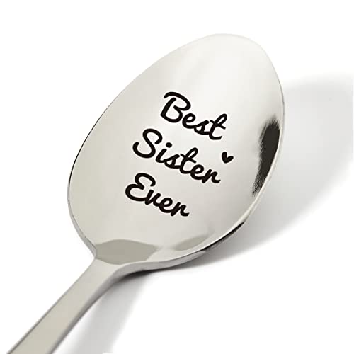 Geschenkideen für die Schwester, mit Gravur "Best Sister Ever", Edelstahl, Geschenk für Geburtstag, Erntedankfest, Weihnachten, 19 cm Cover