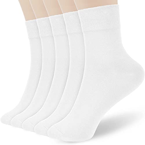 Image of FGZ Women Thin Cotton Socks Soft Cozy Socks Cute Ankle Crew Socks 5 Pairs