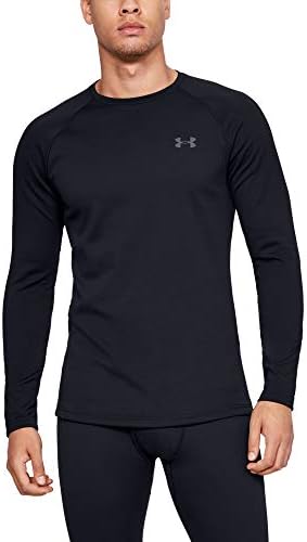 Under Armour mens Packaged Base 3.0 Crew Neck T-shirt athletic t shirts, Black (001 Pitch Gray, X-Large US