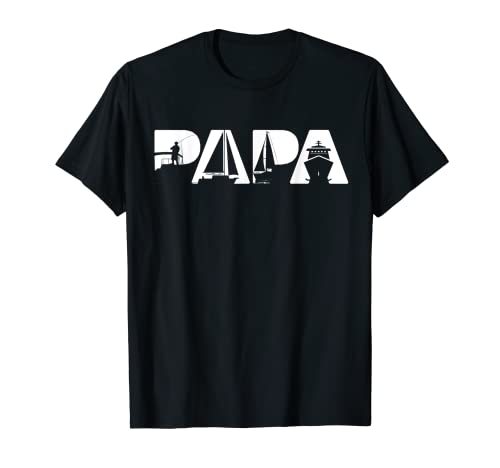 Hombre Papa Boat Dad Retro Vintage Funny Boat Camiseta