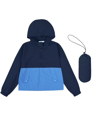 Kids Packable Waterproof Hooded Rain Jacket - Lightweight and Windproof - Sizes 3-12 Years