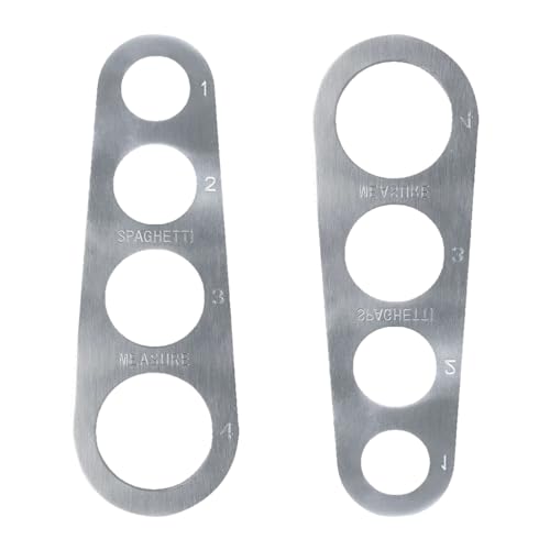 2PCS Spaghetti Measuring Tool, 4 Hole Stainless Steel Pasta Measurer Tool 4 Serving Portion Cooking Pasta Ruler Kitchen Gadgets for Kitchen