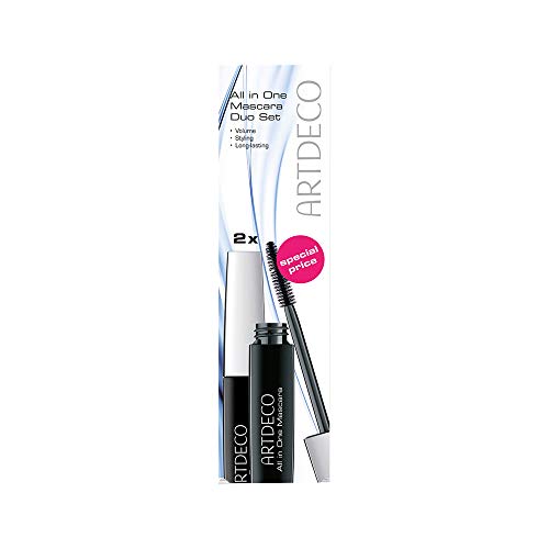 ARTDECO All In One Mascara Duo Pack - Black Long-Lasting Mascara - For Volume, Length and Curl of Eyelashes - 2 x 10ml