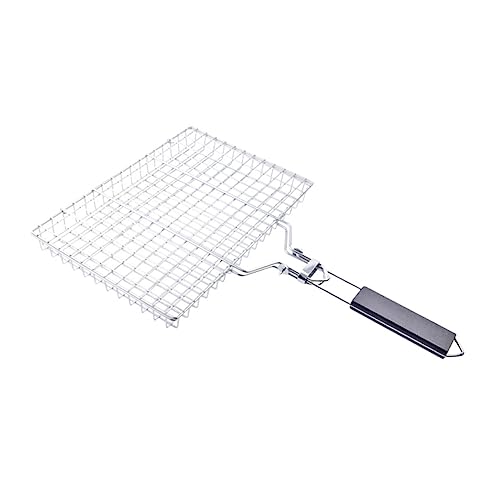 Veemoon Stainless Steel Grilling Basket with Removable Handle - Ideal for - Fish Veggies and