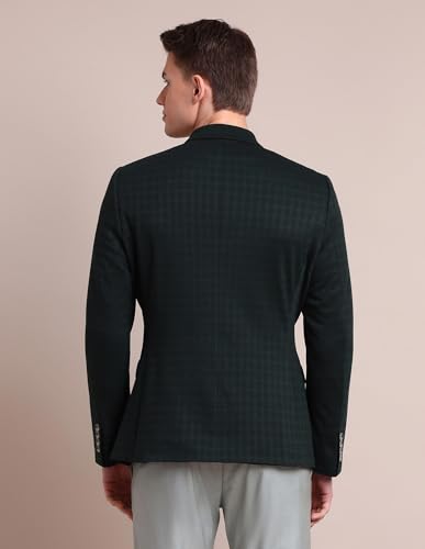 Image of Arrow Men's Regular Fit Checkered Blazer - Single Breasted, Button Closure Stylish Blazer for Men