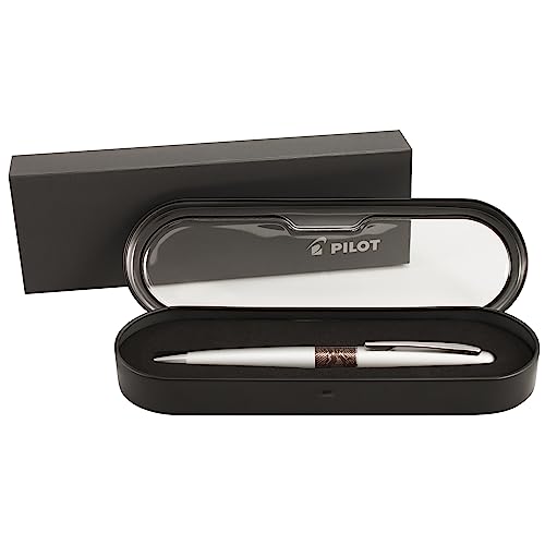 Pilot MR Animal Collection Ballpoint Pen in Gift Box, Matte Silver Barrel with Python Accent, Medium Point Stainless Steel Nib, Refillable Black Ink (91337)