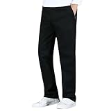Pantalones de traje para hombre con cintura elástica y cintura extensible, corte clásico, pantalones grandes y altos para hombre, Negro, XXL