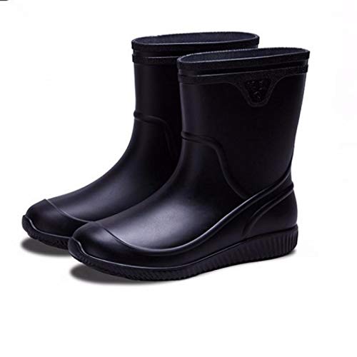 Image of Mens Rain Boots Non-Slip Rubber Waterproof Ankle Boots Rain Shoes