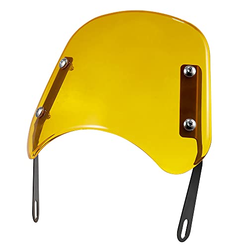 Universal Motorrad Windschutzscheibe Windshield Windabweiser für 5 ’’ - 7 ’’ Scheinwerfer Motorrad (Gelb)