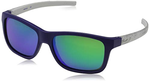 Julbo Line Youth Sunglasses, Blue/Glittery Gray Frame - Spectron 3 Smoke Lens w/Green Mirror
