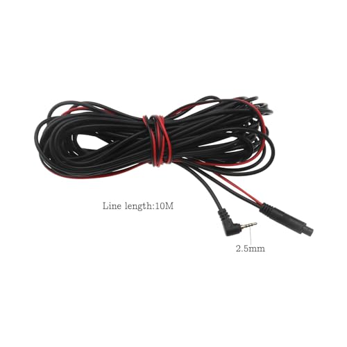 Image of ECSiNG 10m Car Camera Extension Cables 2.5mm Male to 4 Pin Backup Camera Cord Dash Cam Reverse Camera Extension Cables for Car Truck Motorhome Bus Van Black