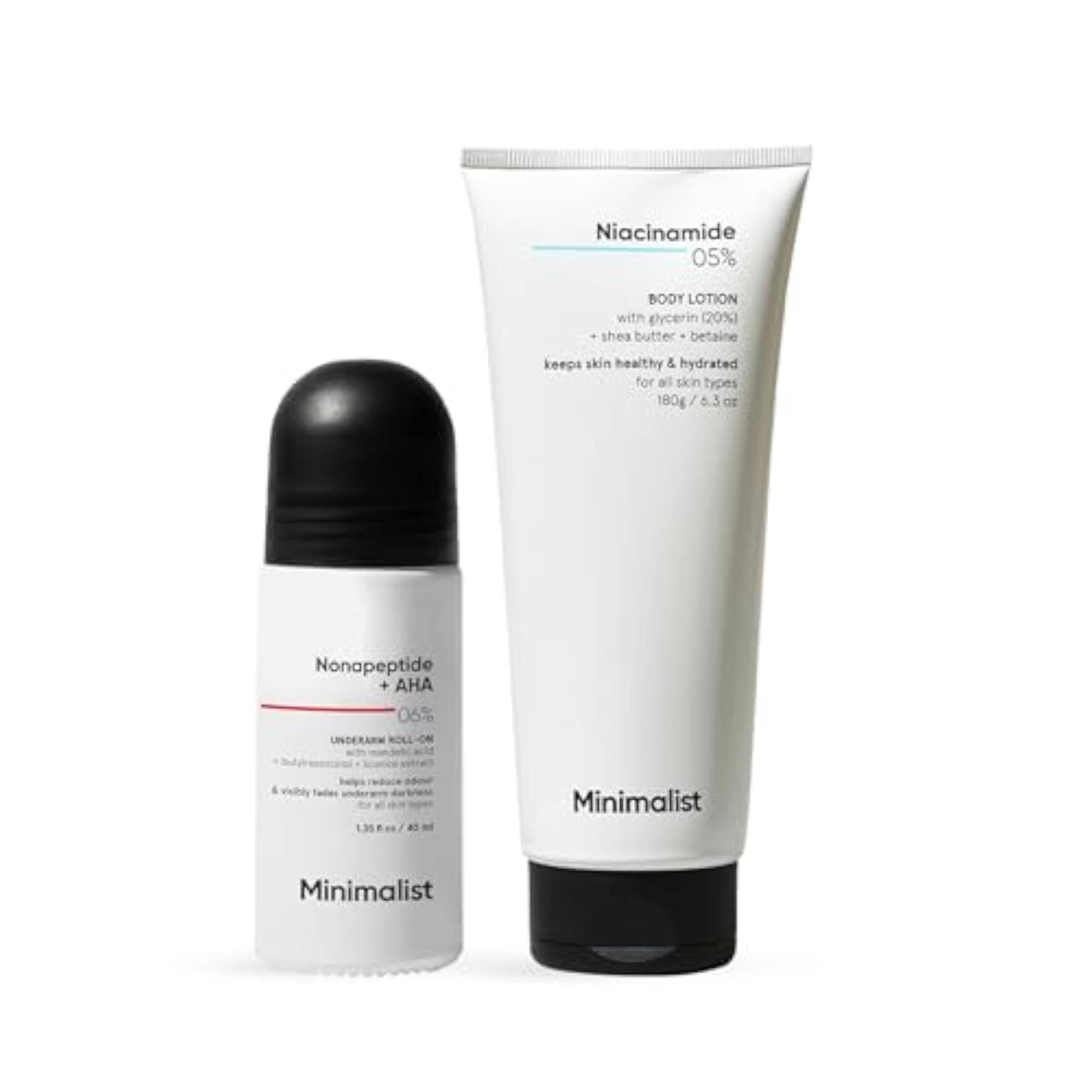 Niacinamide Body Lotion & Nonapeptide Roll On Duo