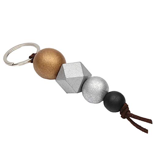 Preisvergleich Produktbild XHNNI Schlüsselanhänger, kreativ, einfache Holzgeometrie, Schlüsselanhänger zum Aufhängen von Autoschlüsseln für Mädchen und Damen