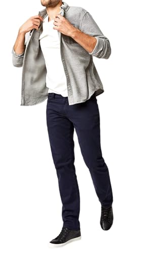 Mavi Zach Men's Straight Leg Pants, Regular Rise Twill Pants for Men, Dark Navy Twill, Dark Blue Work Pants, 40 x 30