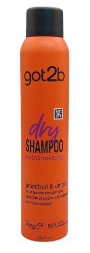 Got2b - Champú Seco Textura Extra, 200 ml, Refresca tu cabello al instante, adecuado para peinados