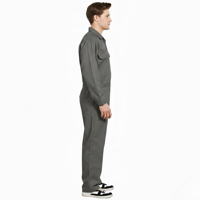 Image of Trendy Uniform Plain Boiler Suit Men'S Cotton boiler suit /boiler suit For Industrial /Full Sleeves Coverall /Mechanic Painter Workwear, Size-XXL, Colour-Grey