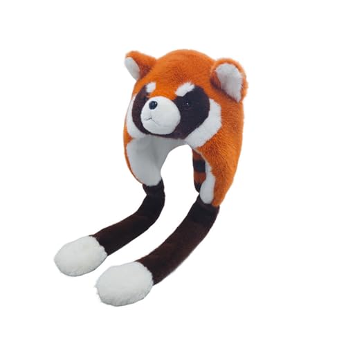 Adorable Winter Animal Plush Hat with Moving Ears - Funny-Crazy Earmuff Hat for Girls & Women