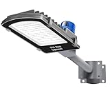 Gebosun 200W AC Powered Street Light & Flood Light, with Optic Sensor, Dusk to Dawn, 9,600 Lumen, 6,000K, IP65 Waterproof, Wall-Mounted & Pole-Mounted
