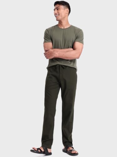 Image of Bewakoof Men's 100% Cotton Solid Regular Fit Trousers | Pant for man | Chinos pants for men | Men trousers | Casual Pants for Men | Trousers for man | Men's Regular Casual Pants | Cotton Pant for Men | Everyday Casual | Utility Streetwear | Lightweight & Flexible