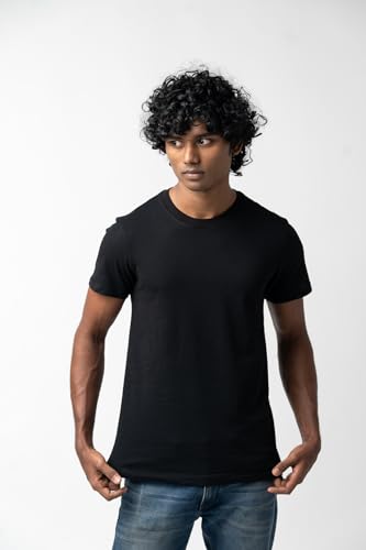 Image of Crew Neck Cotton Tshirt for Men Stylish and Comfortable Men Tshirt Breathable Solid t-Shirts Casual Formal Gym Fashion Essentials Versatile Full Sleeve Polo Trendy wardrobes Outfits