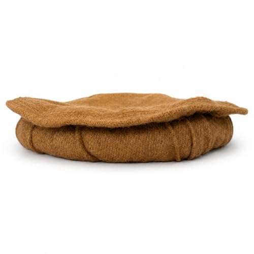 Afghan Pakol Hat Chitrali Wool Cap 100% Natural Wool Handmade Peshawari Winter Hat (Camel)